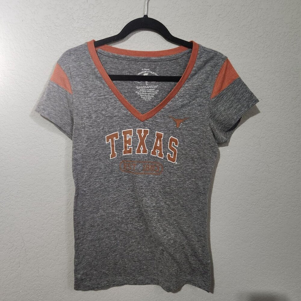 Texas Longhorns Womens V-Neck T-Shirt Colosseum Athletics L